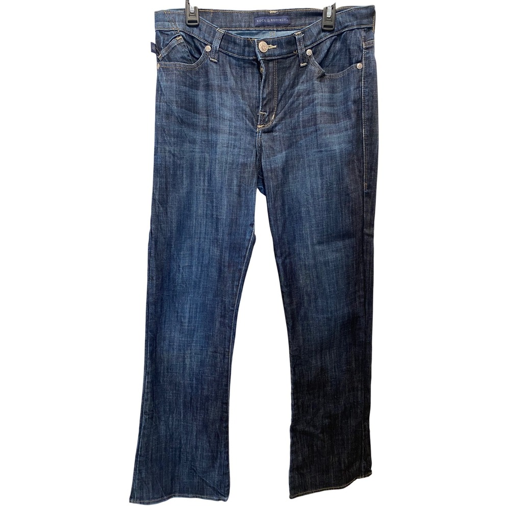 Rock & Republic‎ Denim Jeans Dark Wash Bootcut Style Kassandra Women's Size 14